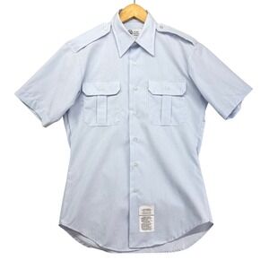 Defense Logistics Agency AF Blue 1550 Short Sleeve Military Shirt Wings Coll 16